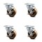 Service Caster 4 Inch High Temp Phenolic Wheel Swivel Top Plate Caster Set with Brake SCC SCC-20S414-PHSHT-TLB-TP3-4 - alternate 1